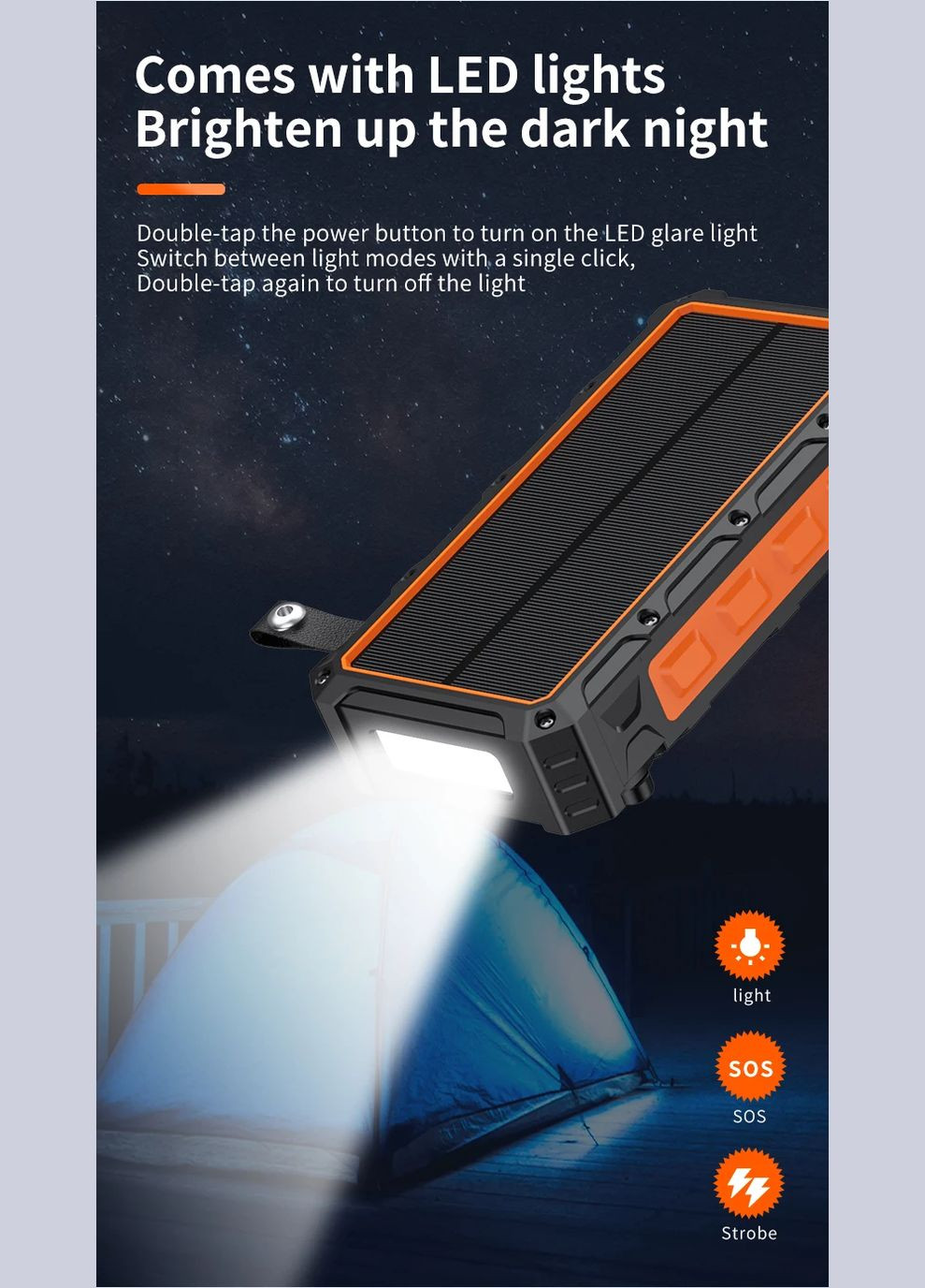 Солнечный повербанк-электрогенератор 30000 мАч с беспроводной зарядкой, динамо-машиной и защитой IP66 No Brand (314696000)