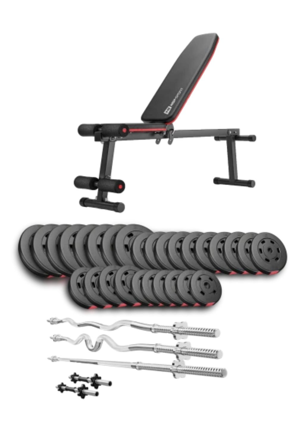 Набір Premium 173кг з лавою HS-1010 Pro, штангами та гантелями Hop-Sport (304266995)