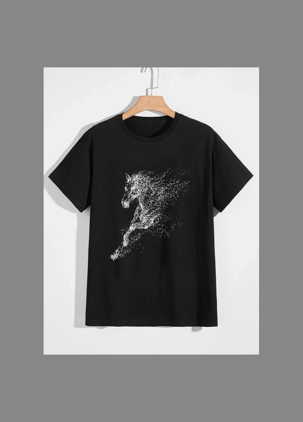 Черная мужская футболка с принтом повседневная m черный No Brand