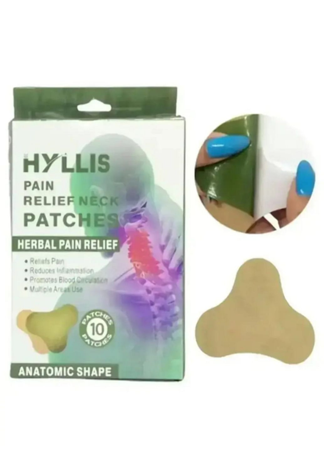 Пластир із полином для зняття болю в шиї 10 шт More Hyllis Relief neck Patches (316512677)
