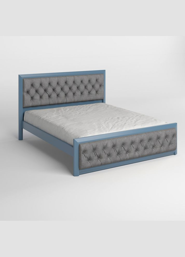 Двуспальная деревянная кровать Барселона Б3 (S7010R90B)/Аляска 93 (Серый) 140х200 см (MBG-13867) Mebigrand (368279613)