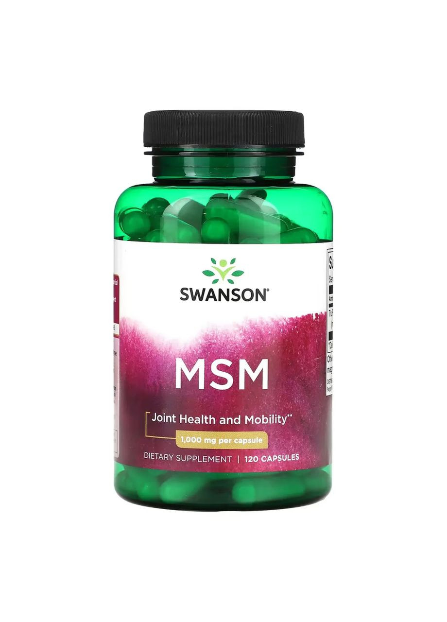 Метилсульфонілметан MSM 1000 мг, 120 капсул Swanson (362971489)