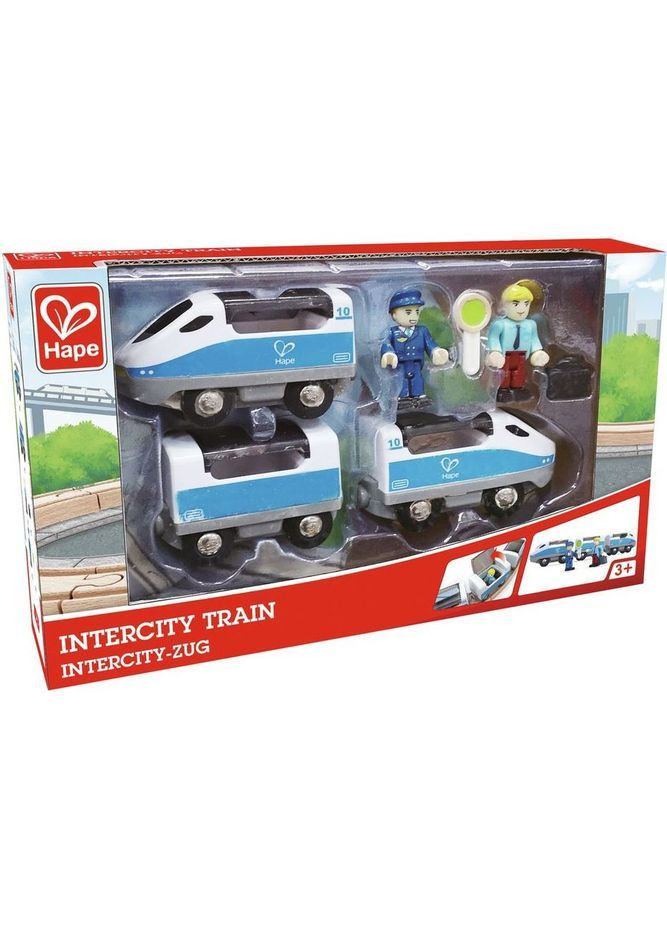 Набір для іграшкової залізниці Поїзд Інтерсіті з вагонами () Hape E3728 (366578451)