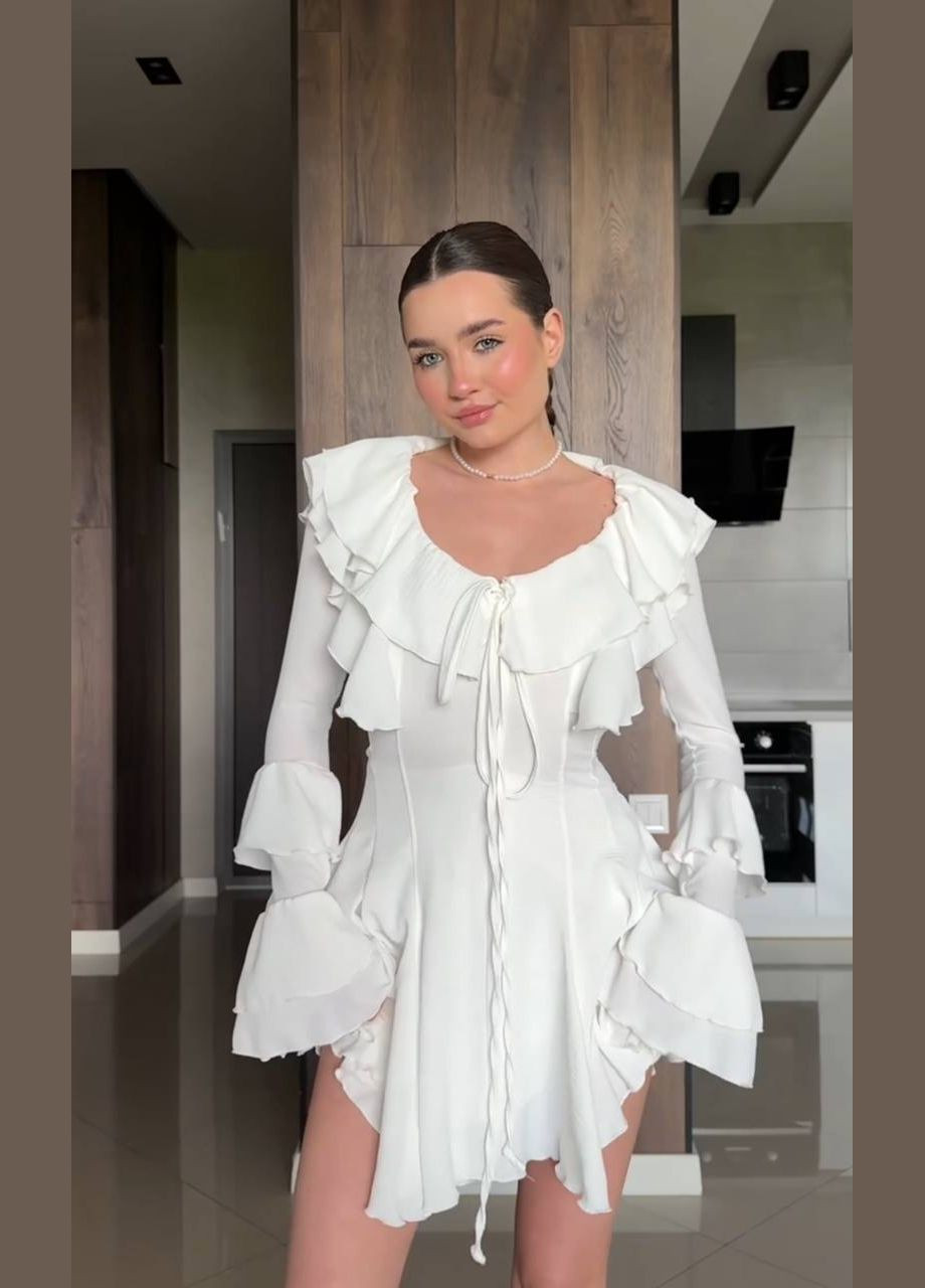 Молочна повсякденний, святковий жіноча сукня-комбінезон з воланами Avanti однотонна