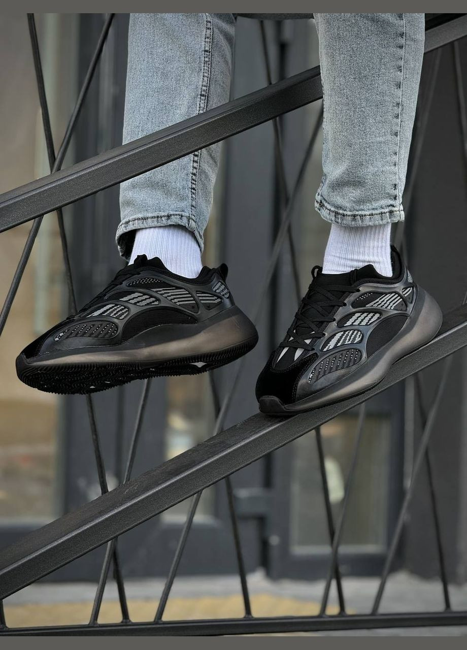 Черные демисезонные стильные мужские кроссовки No Brand