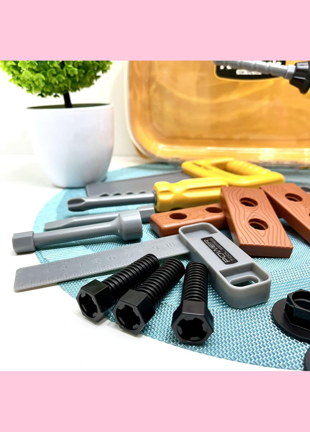 Набір інструментів шуруповерт дриль механічний Жовтий (T027) Bambi (340466563)