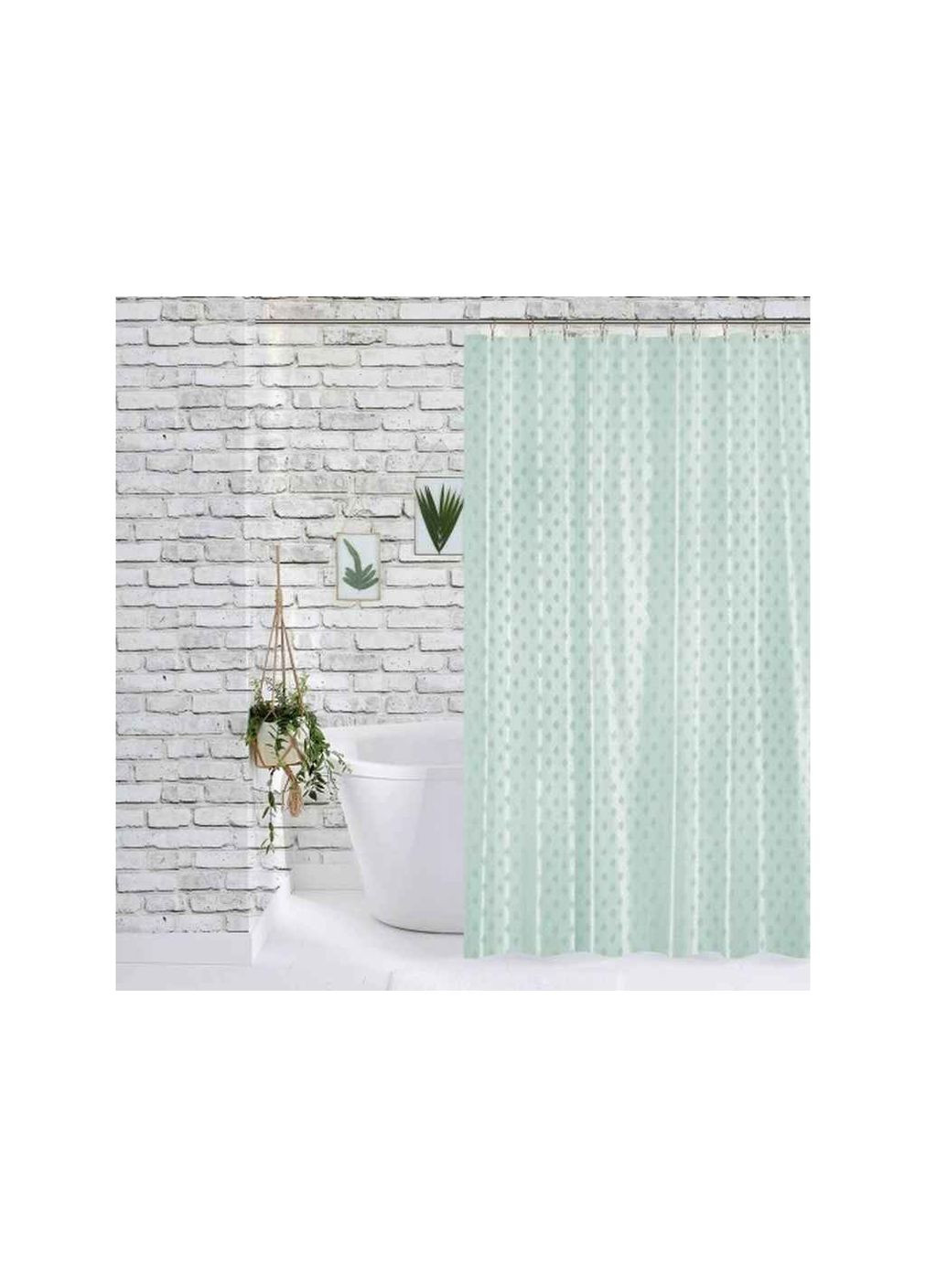 Штора для ванної (фіранка) з поліестеру жакард 12 кілець JC12-6205-sage Dariana (354345923)