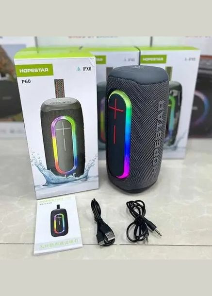 Портативная колонка с подсветкой Bluetooth 3000 мАч 20 Вт (2104618553) Hopestar P60 (332770114)
