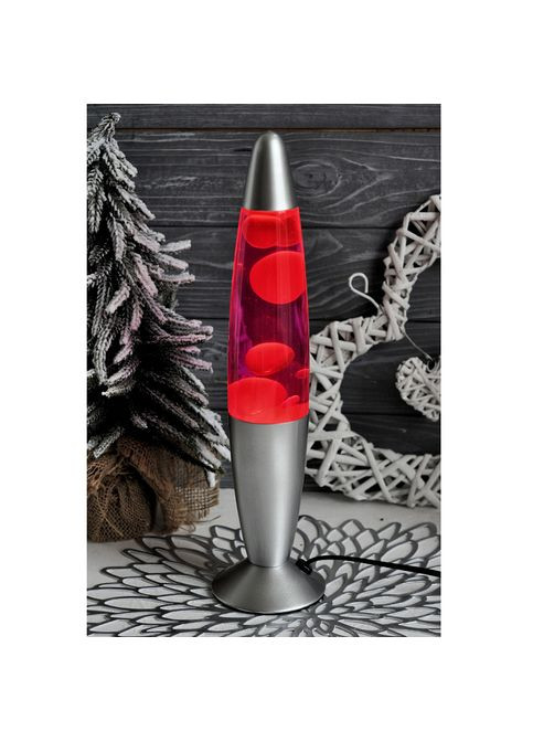 Лава лампа ночник Wax Lamp бульки 35 см Красный No Brand (313588227)