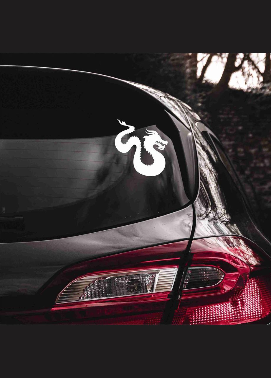Наклейка вінілова декоративна на автомобіль "Дракон" (колір плівки на вибір клієнта). Кавун наліпка (316142043)