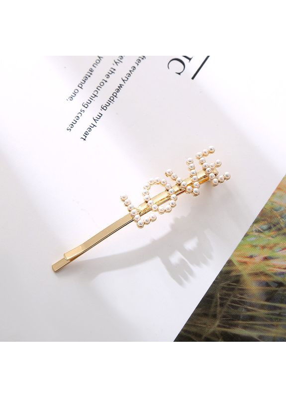 Заколка невидимка для волосся з перлинками Love (арт. 12058/1) No Brand (367853866)