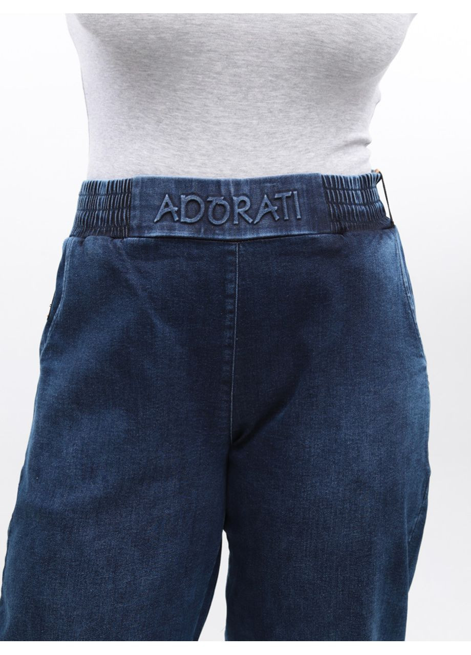 Джинси жіночі сині банани з резинкою на поясі великі розміри Banana's Adorati - (369668891)