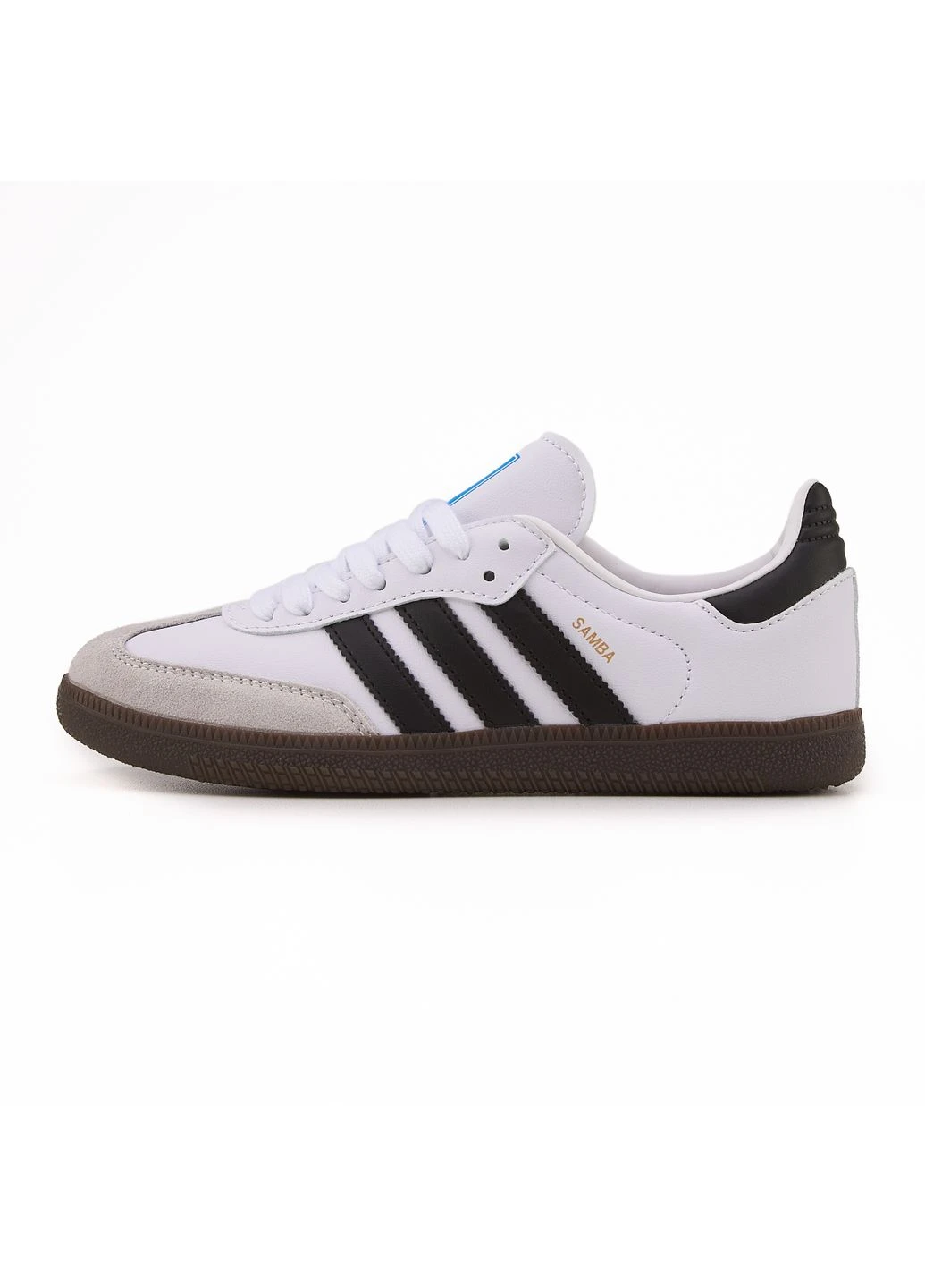 Белые демисезонные кроссовки мужские adidas samba og white black адидас самба белые No Brand
