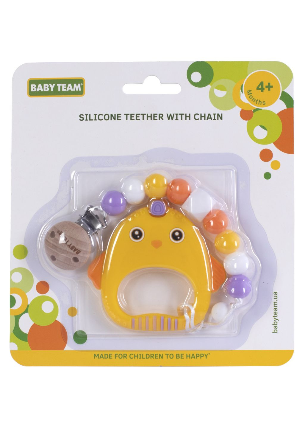 Прорізувач силіконовий з ланцюжком () Baby Team 4055_курча (333801814)