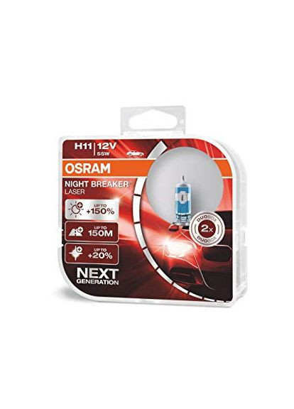 Комплект галогенових ламп 64211NL H11 Night Breaker LASER NG +150% 12V 55W PGJ19-2 HardDuopet Osram (361869454)