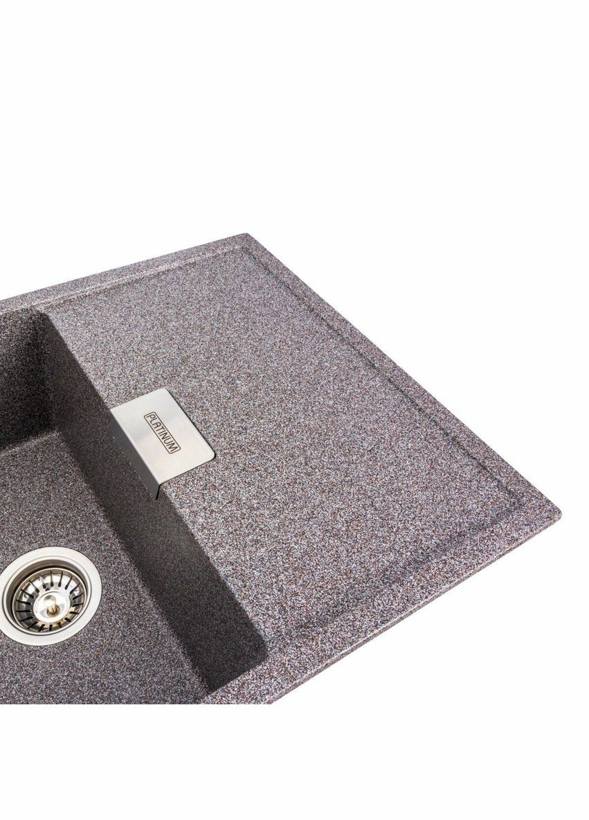 Гранітна мийка для кухні 8650 DIAMOND матова (мікс) Platinum (342070816)