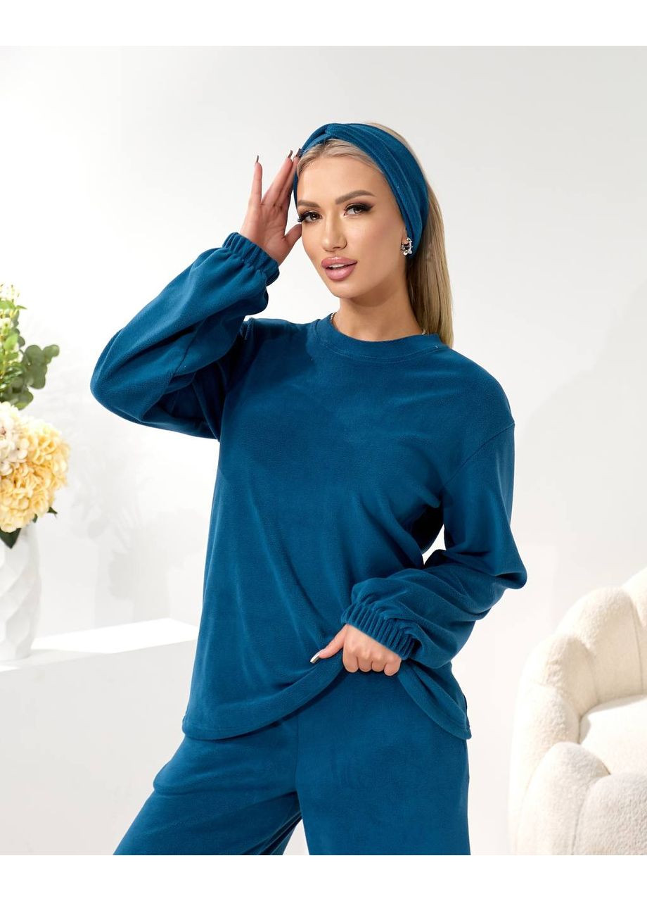 Домашній комплект трiйка (костюм+чалма) кольору морської хвилі 35940 No Brand (368969347)