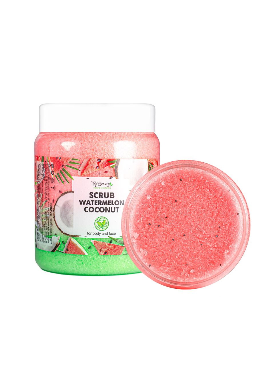 Скраб для лица и тела Watermelon Coconut с ароматом арбуза и кокосовым маслом 250 мл Top Beauty (302728518)