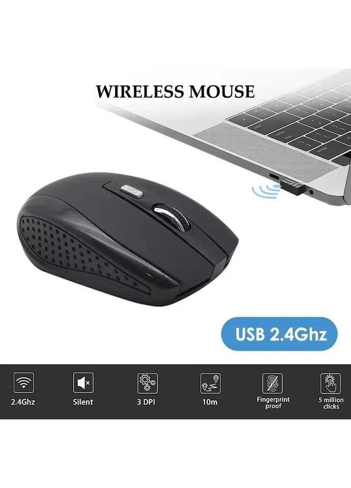 Беспроводная мышь 2.4G W7500 с тихими кликами и регулируемым DPI для ноутбука и ПК No Brand (362946992)