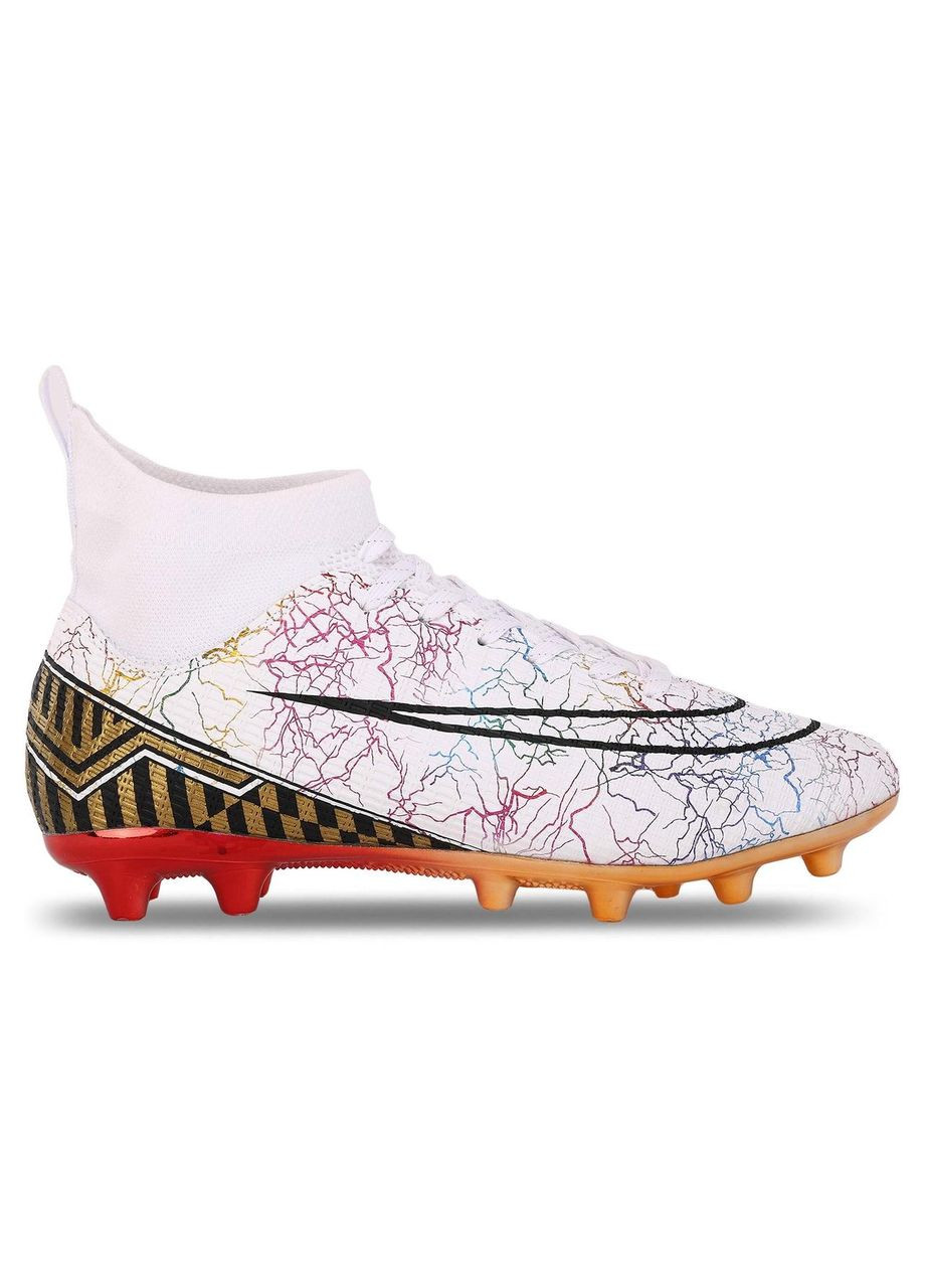 Белые бутсы футбольные с носком 055-40-45-1 размер SP-Sport