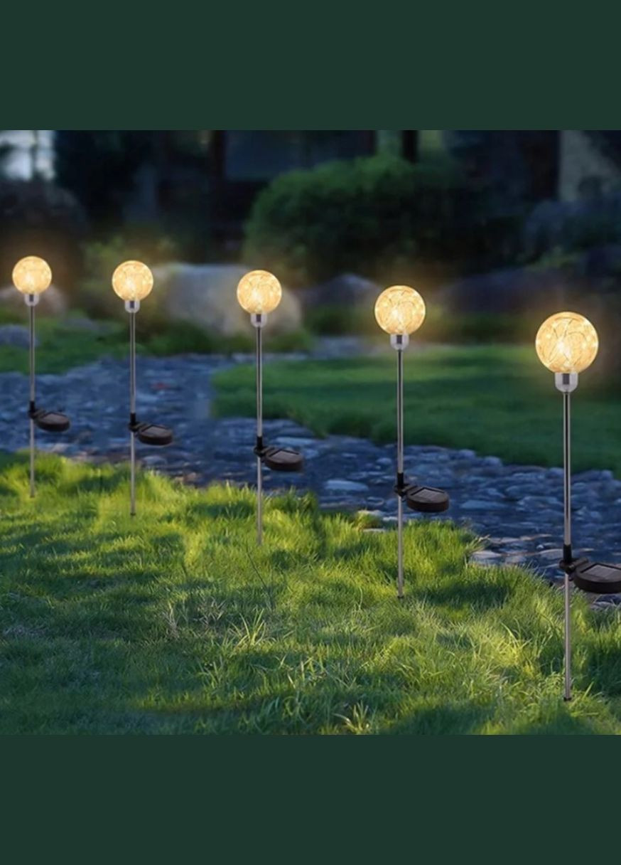 Вуличний садовий ліхтар Світлодіодна Куля на сонячній батареї 70см 1шт. ТЕПЛИЙ БІЛИЙ Po Fanu (325483967)