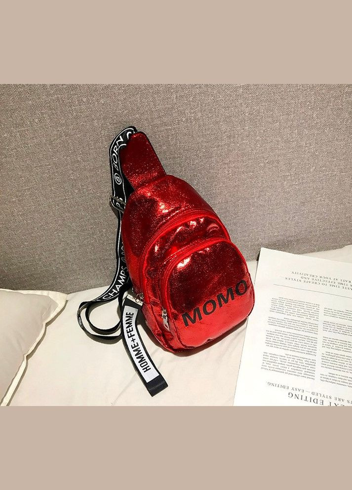 Стильна сумка жіноча бананка крос-боді з екошкіри з блискавкою червона (sku_473) No Brand (330576533)