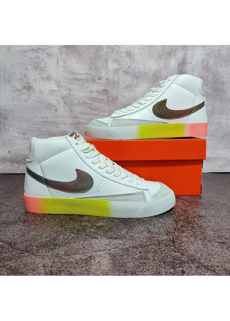 Білі Осінні кросівки чоловічі nike blazer mid 77 multicolor найк блейзер No Brand