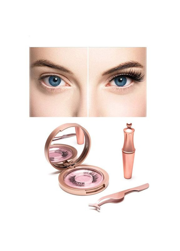 Набір - багаторазові вії класичні 3Д 3D Модель KS01 + магнітна підводка + пінцет Magnetic Lashes (366668414)