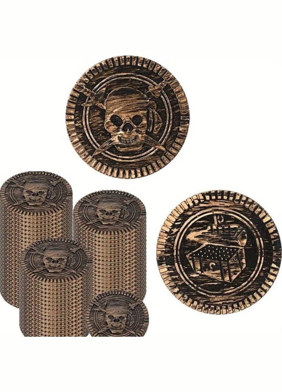 Пиратские монеты детские бронзовые 10 шт. атрибуты для пиратской вечеринки No Brand (342065436)