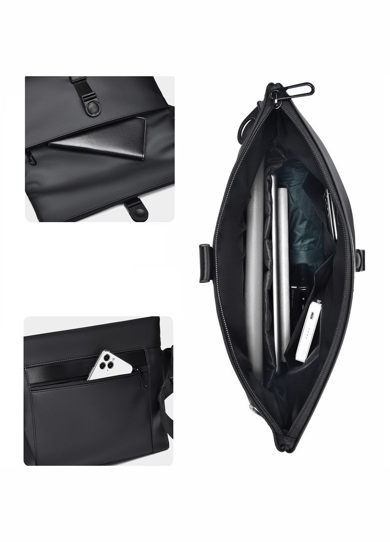 Черный горизонтальний текстильний мессенджер RoyalBag ATN02-BBL2185A (297983856)