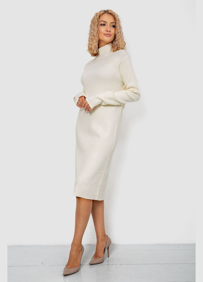 Молочное повседневный вязаное платье молочное oversize с длинными рукавами для женщин демисезонное (sku_244r664) No Brand однотонное