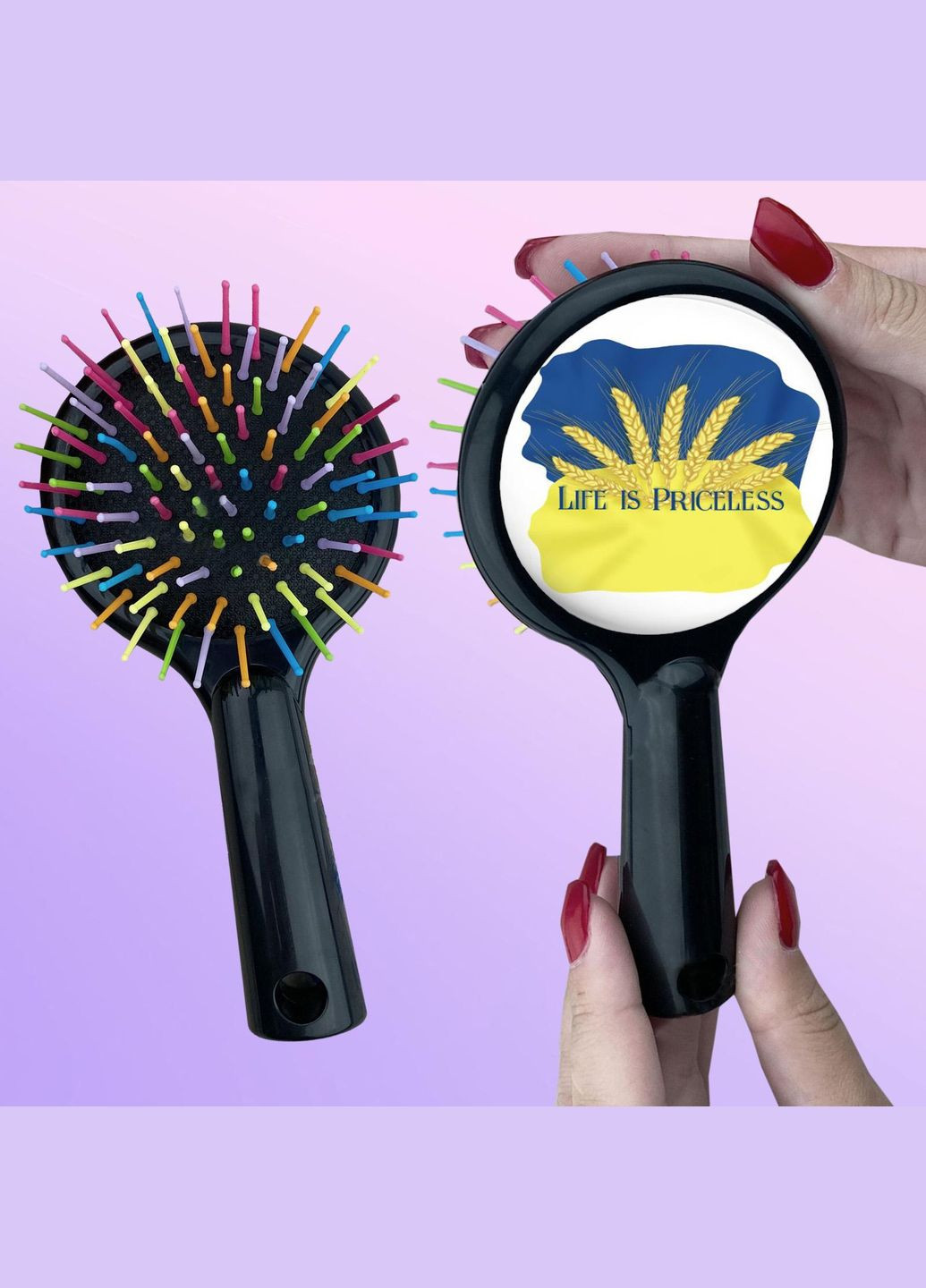 Гребінець для волосся з малюнком #00043 Чорний No Brand (315041357)