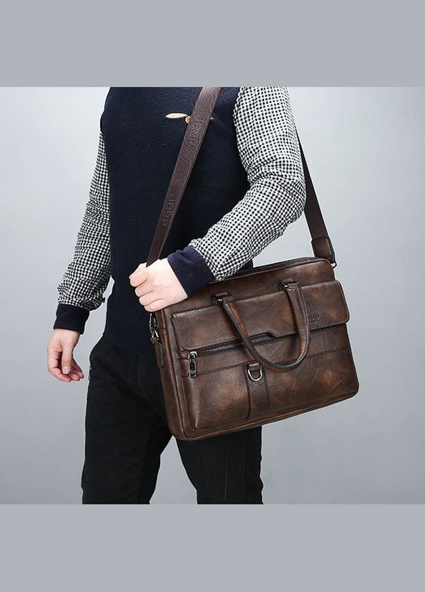 Чоловічі сумки для ноутбука еко шкіра документів А4 Світло-коричневий No Brand (301212041)