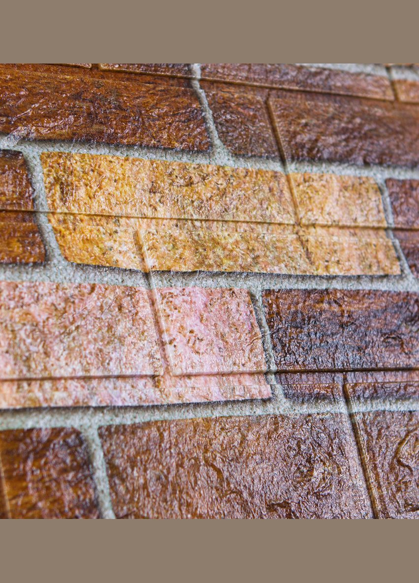 Самоклеющаяся декоративная 3D панель под коричневый екатеринославский кирпич 700х770х5мм 3D Loft (298400649)