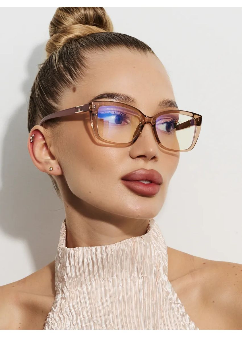 Жіночі класичні окуляри для корекції зору -3.50 біла лінза Fabia Monti (369623922)