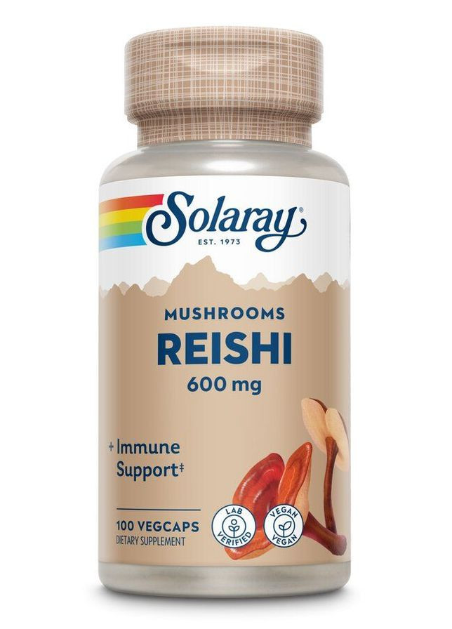 Гриби рейші, Reishi Mushroom,, 600 мг, 100 рослинних капсул Solaray (367991294)