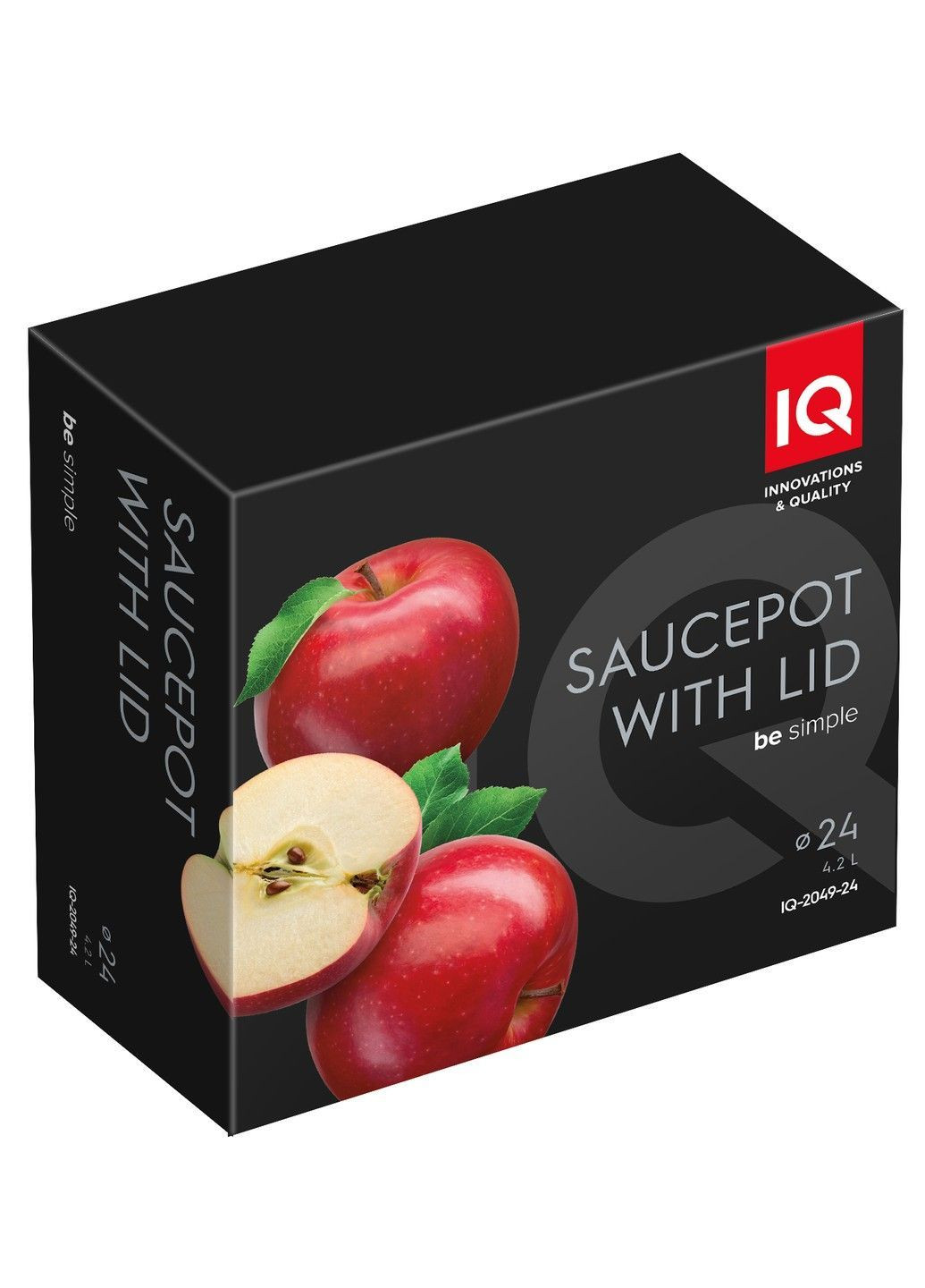 Каструля Be Simple алюмінієва 24 см (4.2 л) з кришкою (-2049-24) IQ (365276961)