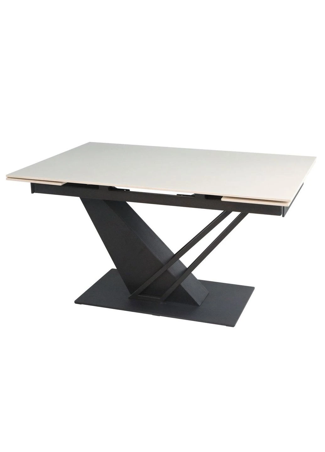 Стіл FERNANDO CERAMIC 140(200)*90 бежевий/чорний Intarsio (390308170)