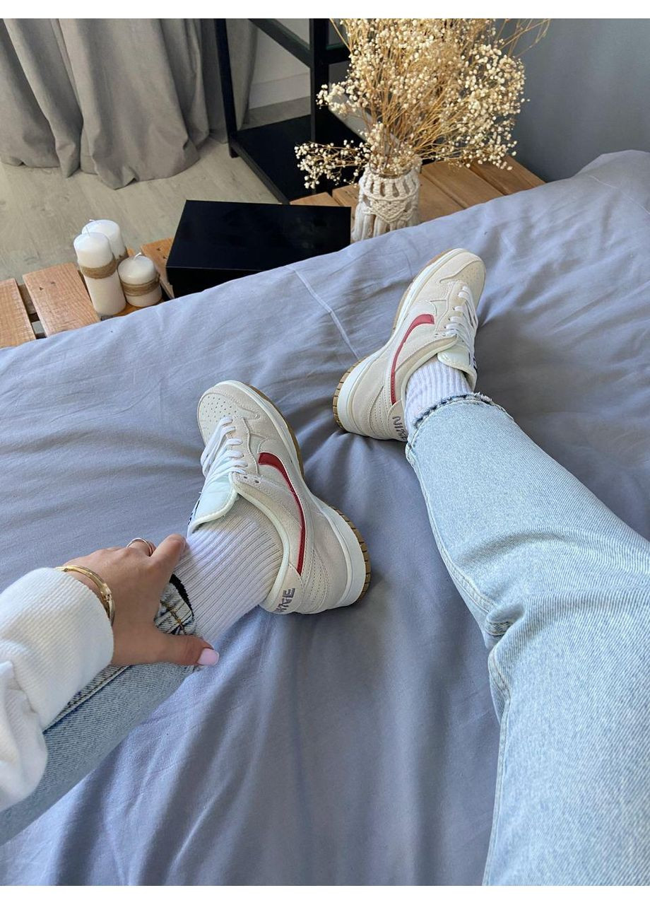 КРОСІВКИ ЖІНОЧІ NIKE SB DOUBLE SWOOSH SAIL ORANGE НАЙК СБ ДАНК No Brand бежеві демісезони (367176876)