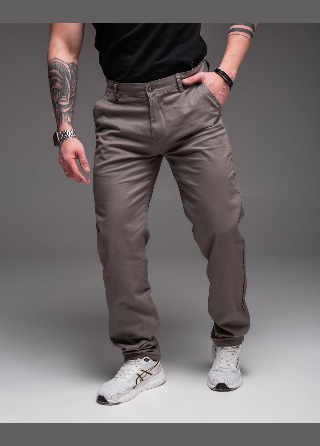 Серые демисезонные прямые джинсы мужские серый хлопок No Brand