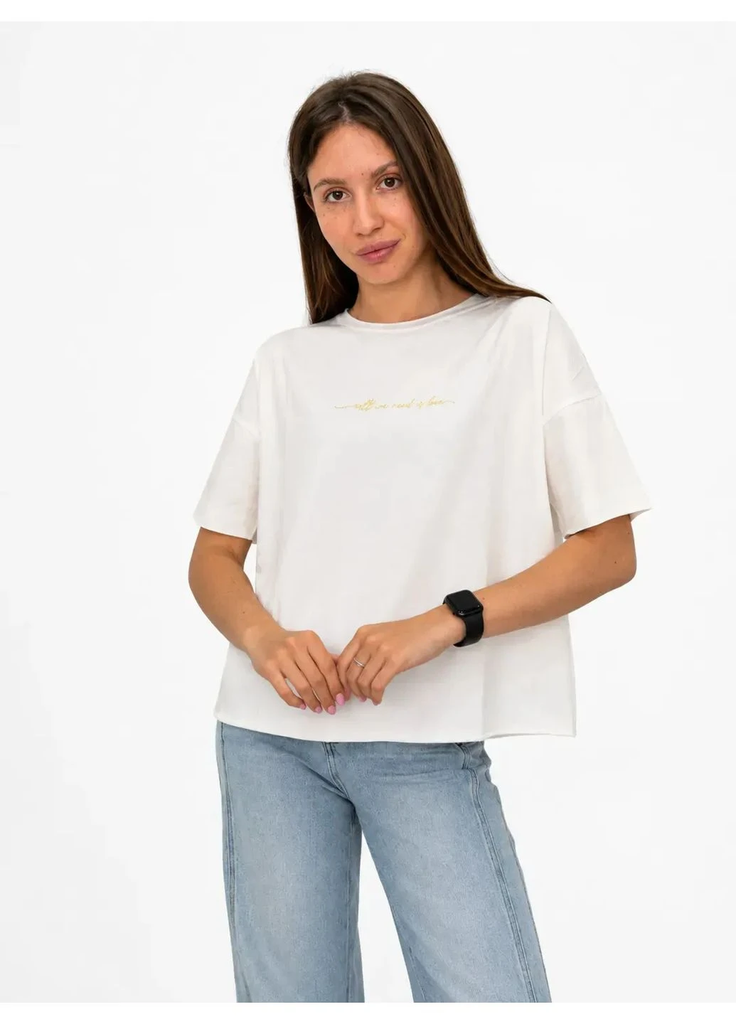 Базовая женская оверсайз футболка Белый 54-58 (6571) Pink Daisy - (399346314)