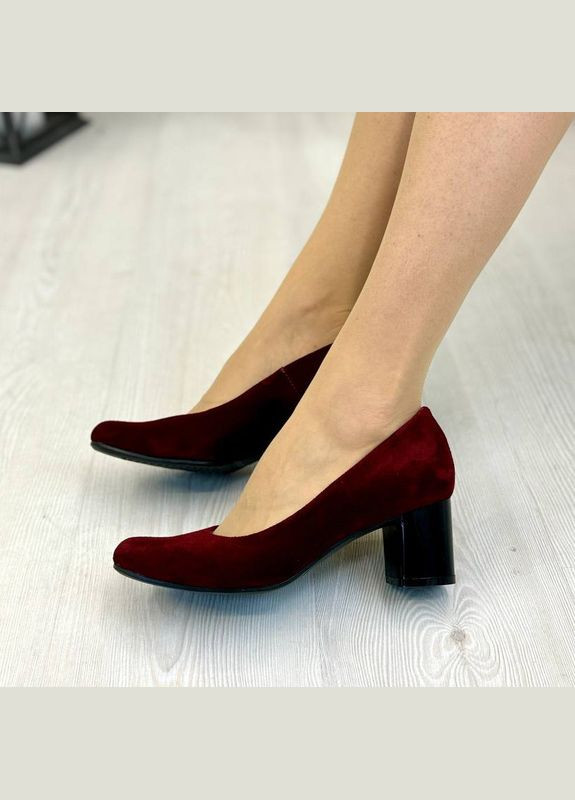 Vasha para Туфли женские замшевые на невысоком устойчивом каблуке, цвет бордо. 41 размер бордовый з натуральная замша, украина — демисезон (338794197)
