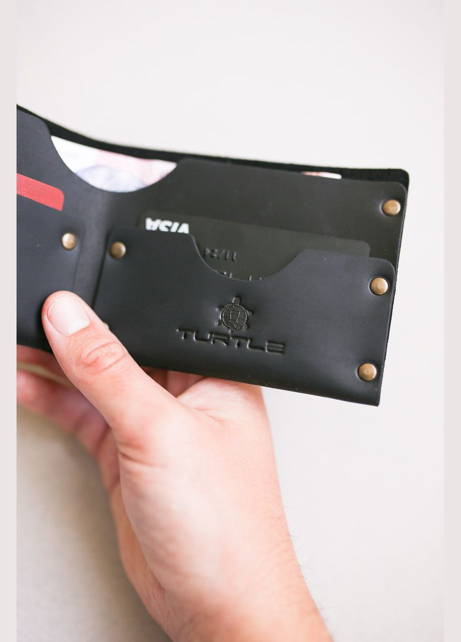 Гаманець на заклепках Вовк шкіра Crazy hours Turtle (302660030)