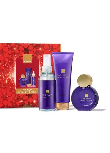 Подарунковий набір Far Away Beyond the Moon для Неї (edp/50ml+b/lot/125ml/+b/oil/150ml) (494693373) Avon (373677095)