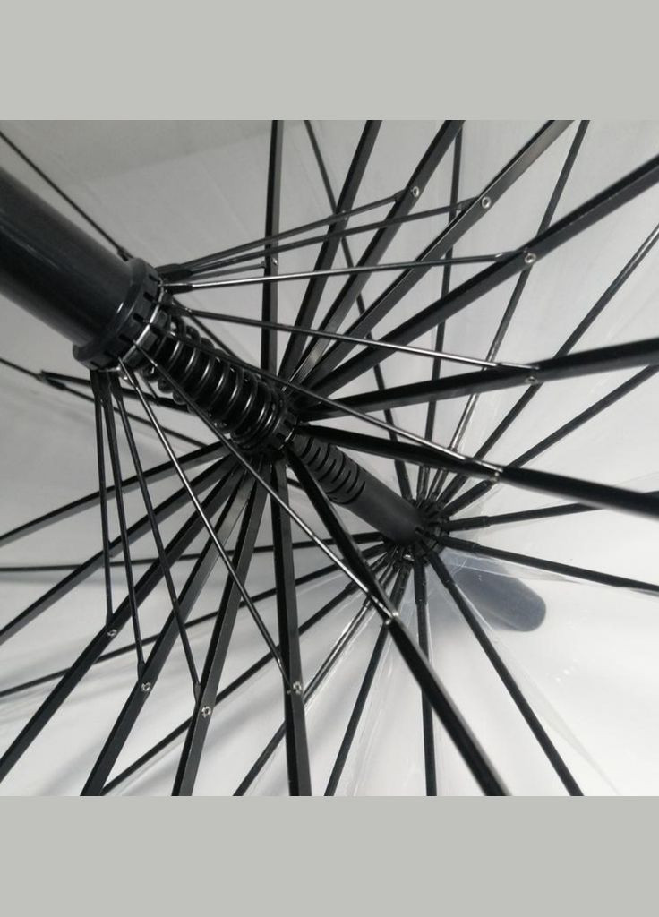 Чорна} прозора парасолька-тростина жіночий напівавтомат з 16 спицями Susino (369145509)