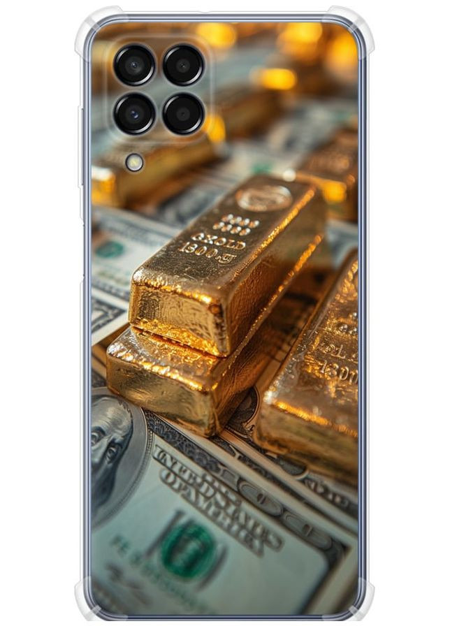 Силіконовий протиударний с посиленими кутами чохол 'Злитки та долари' для Endorphone Samsung Galaxy M33 M336B (291128132)