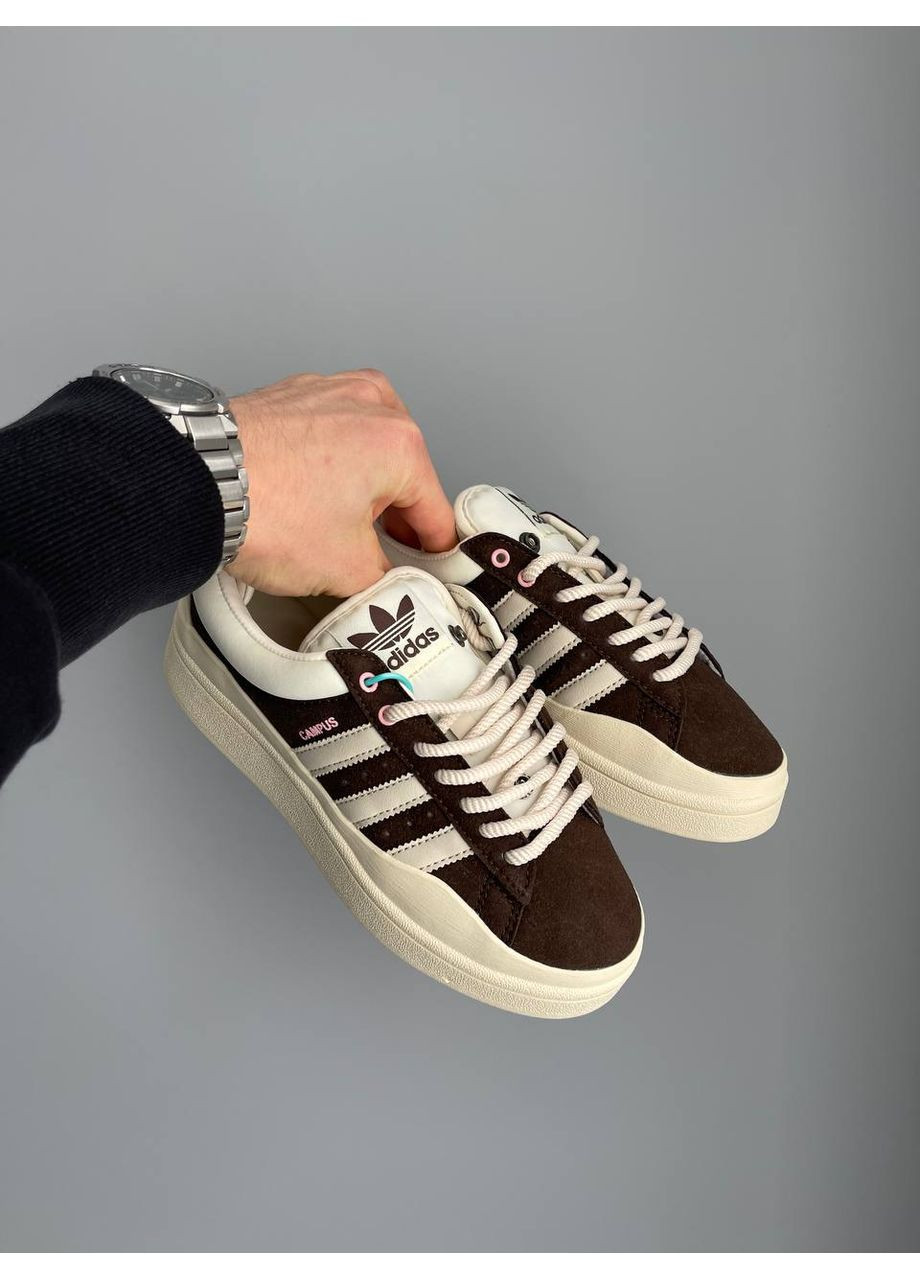 Кросівки жіночі Adidas Campus x Bad Bunny Brown Beige | Адідас Кампус Бед Банні коричневі No Brand коричневі демісезони (360755593)