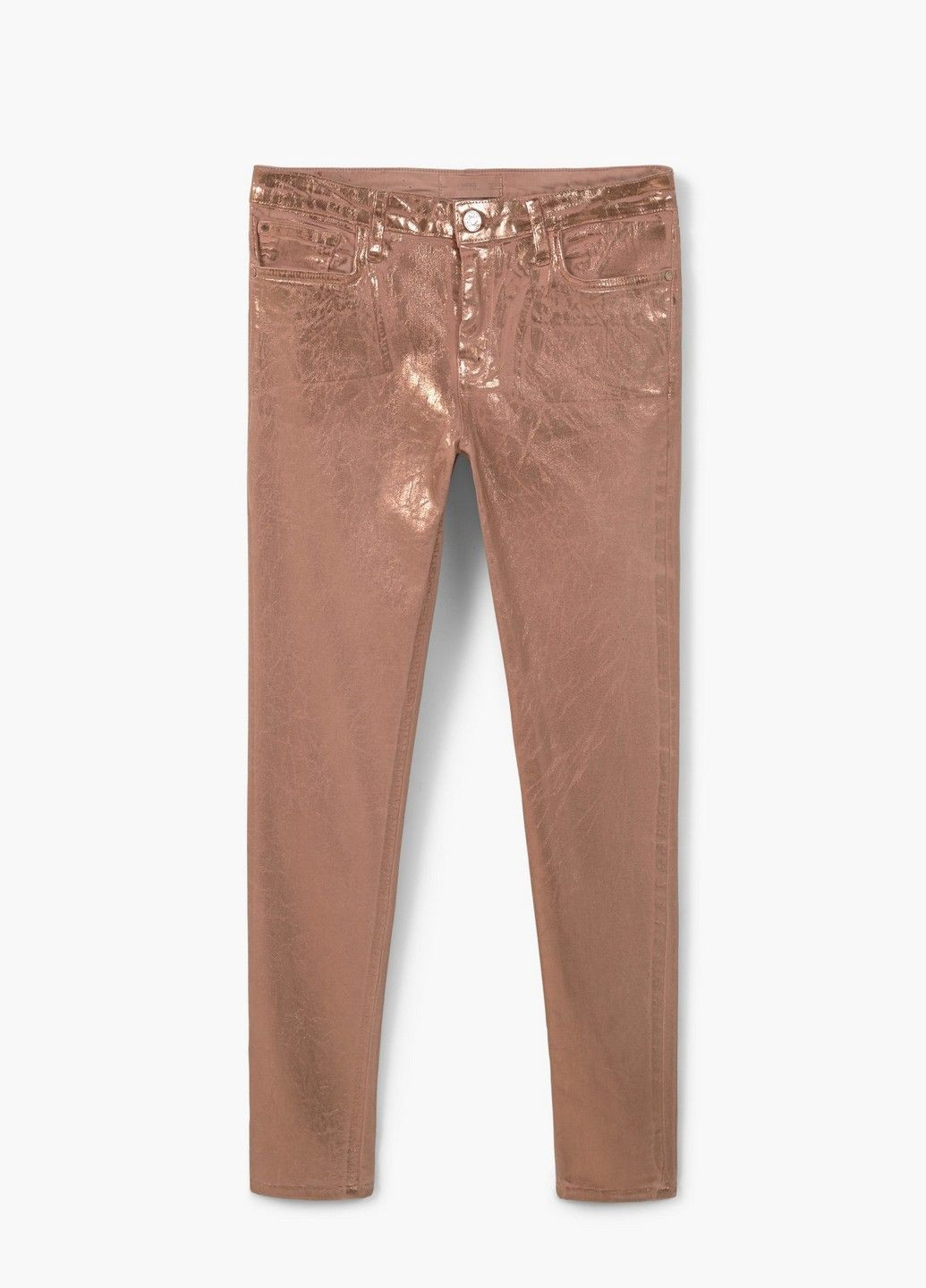 Розовые джинсовые демисезонные брюки Mango