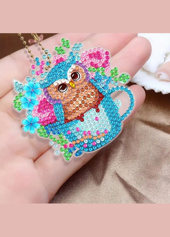 Набір брелків для алмазної мозаїки Совенята 6шт ColorArt (300579282)