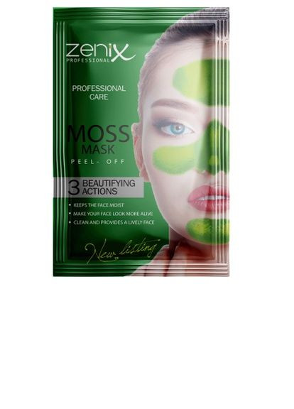 Зелена оздоровлююча маска-плівка для обличчя з морським мохом, 15 г Zenix (278648251)